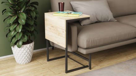 Стіл журнальний приставний Террі Комбо Ferrum-decor 345x662x440 Чорний метал ДСП Сан-Марино 16 мм (FRD-105137) Стіл журнальний приставний Террі Комбо Ferrum-decor 345x662x440 Чорний метал ДСП Сан-Марино 16 мм (FRD-105137)