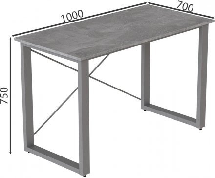 Письмовий стіл Ferrum-decor Драйв 750x1000x700 Сірий метал ДСП Бетон 16 мм (FRD-103163)