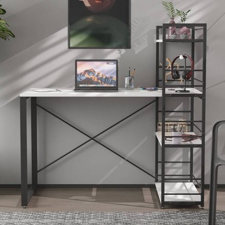 Письмовий стіл Ferrum-decor Серії Конект з етажеркою 75x120x600 чорний ДСП Біле 16мм (FRD-104219) Письмовий стіл Ferrum-decor Серії Конект з етажеркою 75x120x600 чорний ДСП Біле 16мм (FRD-104219)