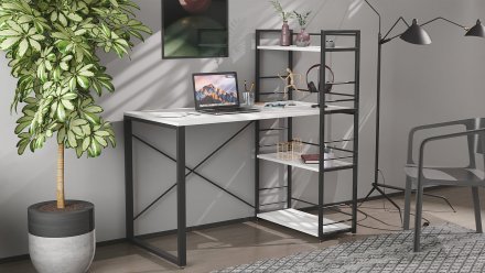 Письмовий стіл Ferrum-decor Серії Конект з етажеркою 75x120x600 чорний ДСП Біле 16мм (FRD-104219) Письмовий стіл Ferrum-decor Серії Конект з етажеркою 75x120x600 чорний ДСП Біле 16мм (FRD-104219)