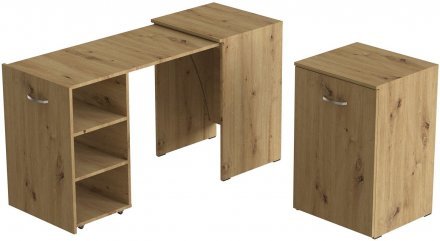 Стіл-тумба трансформер Смарт 1/2 Ferrum-decor 750x1450x600 ДСП Дуб Артизан 16 мм (FRD-105079)
