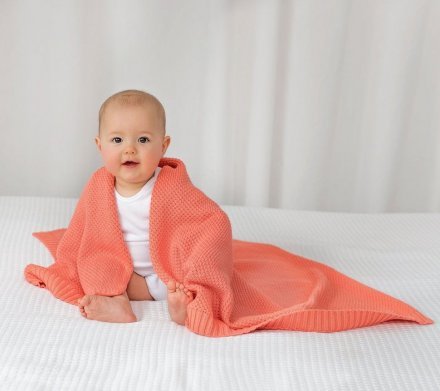 Плед плетений Macaronic 80x100 см Coral lullalove-5817 Плед плетений Macaronic 80x100 см Coral lullalove-5817