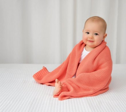 Плед плетений Macaronic 80x100 см Coral lullalove-5817 Плед плетений Macaronic 80x100 см Coral lullalove-5817