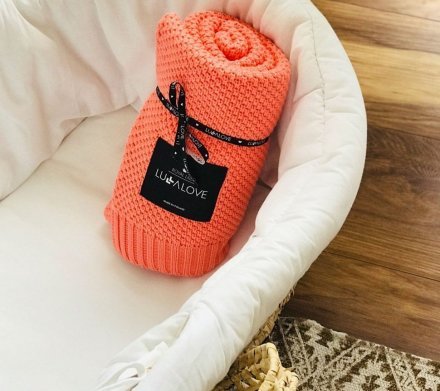 Плед плетений Macaronic 80x100 см Coral lullalove-5817 Плед плетений Macaronic 80x100 см Coral lullalove-5817
