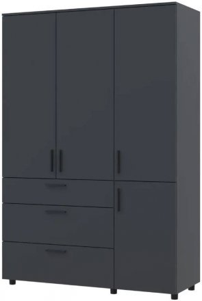 Шафа для одягу Doros Торн Антрацит 3 ДСП/3Ш (полиці) 135х51.6х200 (DRS-012084)
