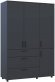Шафа для одягу Doros Торн Антрацит 3 ДСП/3Ш (полиці) 135х51.6х200 (DRS-012084)