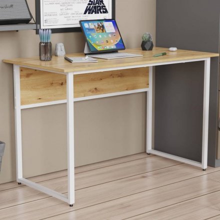 Комп'ютерний стіл Ferrum-decor Коді 75x100x70 білий ДСП Дуб Сан-Марино 32мм (FRD-101219)