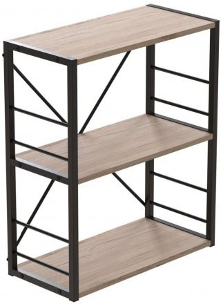 Етажерка 3/60 Ferrum-decor Серії Конект 73x60x28 чорний ДСП Дуб Сан-Марино 16мм (FRD-104255)