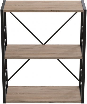 Етажерка 3/60 Ferrum-decor Серії Конект 73x60x28 чорний ДСП Дуб Сан-Марино 16мм (FRD-104255)
