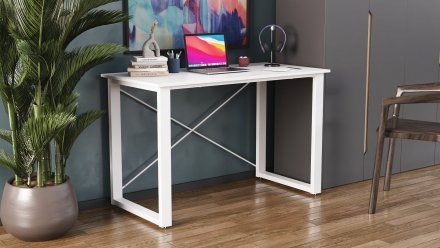 Письмовий стіл Ferrum-decor Драйв 750x1000x700 Білий метал ДСП Біле 16 мм (FRD-103164)