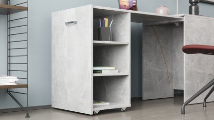 Стіл-тумба трансформер Смарт 1/2 Ferrum-decor 750x1450x600 ДСП Бетон 16 мм (FRD-105080)
