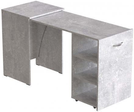 Стіл-тумба трансформер Смарт 1/2 Ferrum-decor 750x1450x600 ДСП Бетон 16 мм (FRD-105080)