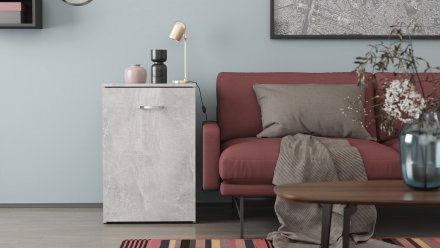 Стіл-тумба трансформер Смарт 1/2 Ferrum-decor 750x1450x600 ДСП Бетон 16 мм (FRD-105080)