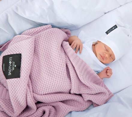 Плед плетений Macaronic 80x100 см Powder Pink lullalove-5404 Плед плетений Macaronic 80x100 см Powder Pink lullalove-5404