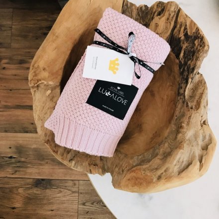 Плед плетений Macaronic 80x100 см Powder Pink lullalove-5404 Плед плетений Macaronic 80x100 см Powder Pink lullalove-5404