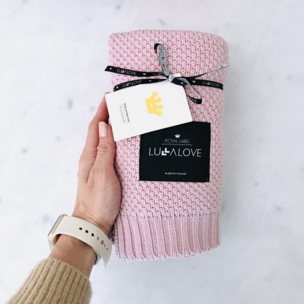 Плед плетений Macaronic 80x100 см Powder Pink lullalove-5404 Плед плетений Macaronic 80x100 см Powder Pink lullalove-5404