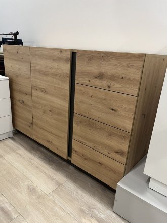Комод Perfect Home Арко / Arco 2-дверний з 4 шухлядами 2D4S/138 Дуб артизан/графіт (PFH-091063) Комод Perfect Home Арко / Arco 2-дверний з 4 шухлядами 2D4S/138 Дуб артизан/графіт (PFH-091063)