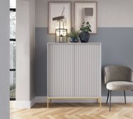 Комод високий Perfect Home Нова / Nova 2-дверний з золотими ніжками K104 Сірий (PFH-091235)