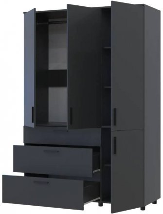 Шафа для одягу Doros Торн Антрацит 3 ДСП/3Ш (штанга) 135х51.6х200 (DRS-012085)