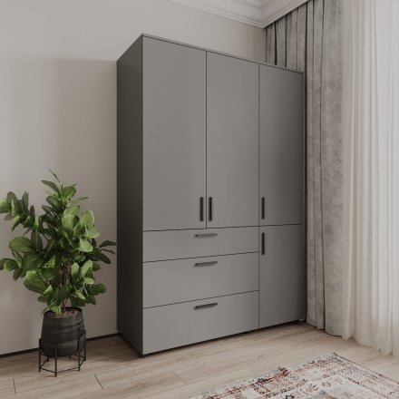 Шафа для одягу Doros Торн Антрацит 3 ДСП/3Ш (штанга) 135х51.6х200 (DRS-012085)