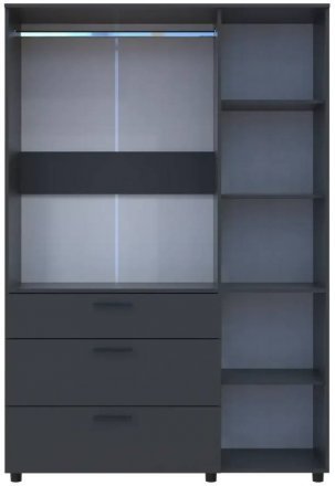 Шафа для одягу Doros Торн Антрацит 3 ДСП/3Ш (штанга) 135х51.6х200 (DRS-012085)