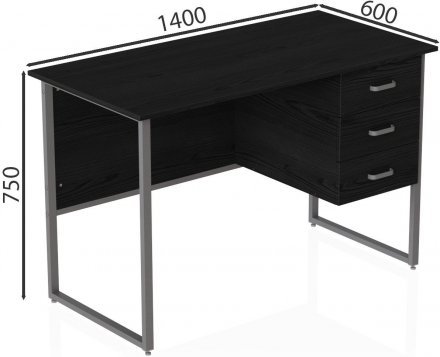 Комп'ютерний стіл Ferrum-decor Гаррі 75x140x60 сірий ДСП Сосна Кембра 32мм (FRD-101470)