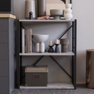 Етажерка 3/60 Ferrum-decor Серії Конект 75x60x28 чорний ДСП Бетон 16мм (FRD-104256) Етажерка 3/60 Ferrum-decor Серії Конект 75x60x28 чорний ДСП Бетон 16мм (FRD-104256)