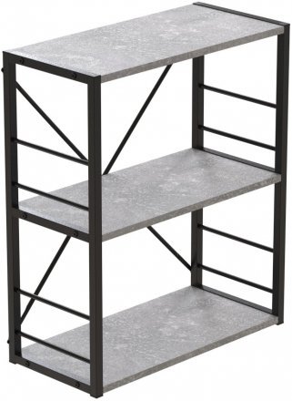 Етажерка 3/60 Ferrum-decor Серії Конект 75x60x28 чорний ДСП Бетон 16мм (FRD-104256)