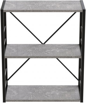Етажерка 3/60 Ferrum-decor Серії Конект 75x60x28 чорний ДСП Бетон 16мм (FRD-104256)