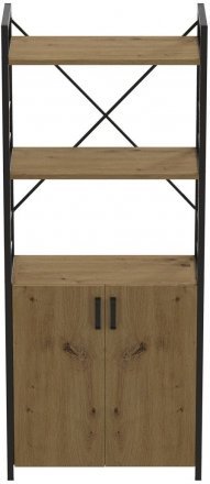 Етажерка 3/60 Ferrum-decor Серії Конект з тумбою 144x60x28 Чорний ДСП Артизан (FRD-104447)
