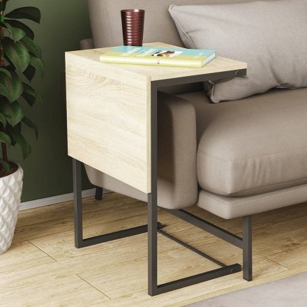 Стіл журнальний приставний Террі Комбо Ferrum-decor 345x662x440 Чорний метал ДСП Дуб Сонома 16 мм (FRD-105139) Стіл журнальний приставний Террі Комбо Ferrum-decor 345x662x440 Чорний метал ДСП Дуб Сонома 16 мм (FRD-105139)