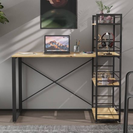 Письмовий стіл Ferrum-decor Серії Конект з етажеркою 75x120x60 чорний ДСП Дуб Артизан 16мм (FRD-104221) Письмовий стіл Ferrum-decor Серії Конект з етажеркою 75x120x60 чорний ДСП Дуб Артизан 16мм (FRD-104221)