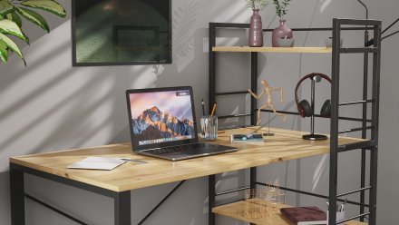 Письмовий стіл Ferrum-decor Серії Конект з етажеркою 75x120x60 чорний ДСП Дуб Артизан 16мм (FRD-104221) Письмовий стіл Ferrum-decor Серії Конект з етажеркою 75x120x60 чорний ДСП Дуб Артизан 16мм (FRD-104221)