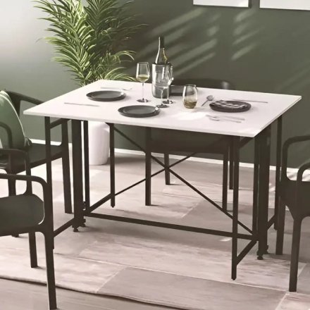 Стіл-книга трансформер Оріон 3 Ferrum-decor 750x1150x880 Чорний метал ДСП Біле 16 мм (FRD-105081)