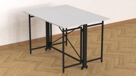 Стіл-книга трансформер Оріон 3 Ferrum-decor 750x1150x880 Чорний метал ДСП Біле 16 мм (FRD-105081)