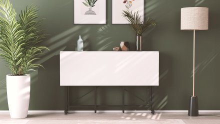 Стіл-книга трансформер Оріон 3 Ferrum-decor 750x1150x880 Чорний метал ДСП Біле 16 мм (FRD-105081)