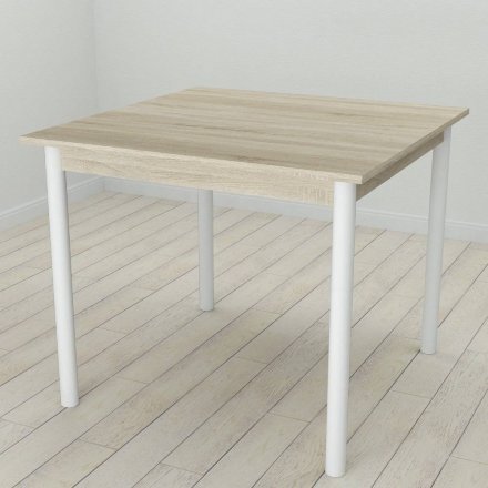 Кухонний стіл Ferrum-decor Агата 75x80x80 Білий ДСП Сонома 16мм (FRD-106249)