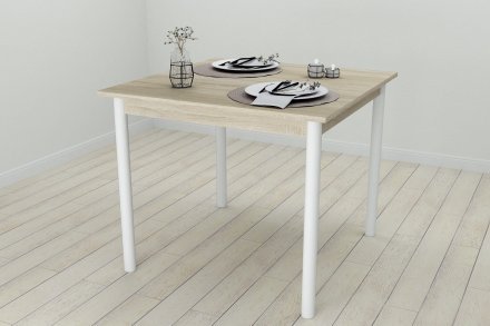Кухонний стіл Ferrum-decor Агата 75x80x80 Білий ДСП Сонома 16мм (FRD-106249)