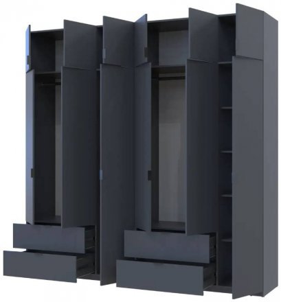 Шафа для одягу Doros Лукас Графіт 3+3 ДСП 240х50х240 DRS-011693 (42005109)
