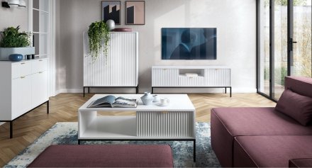 Комод високий Perfect Home Нова / Nova 2-дверний з чорними ніжками K104 Білий (PFH-091232) Комод високий Perfect Home Нова / Nova 2-дверний з чорними ніжками K104 Білий (PFH-091232)