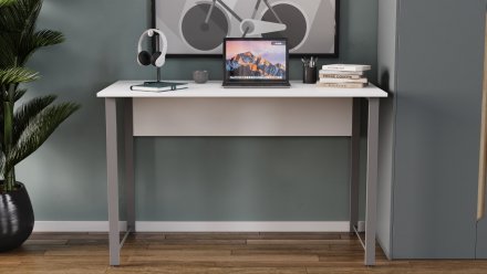 Письмовий стіл Ferrum-decor Курт 75x140x60 сірий ДСП Біле 16мм (FRD-101847)