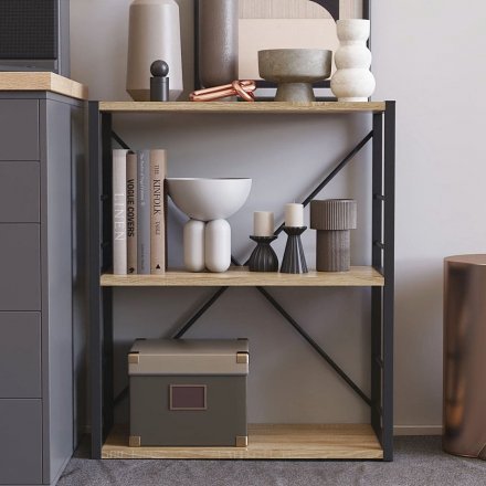 Етажерка 3/60 Ferrum-decor Серії Конект 75x60x28 чорний ДСП Дуб Сонома 16мм (FRD-104257) Етажерка 3/60 Ferrum-decor Серії Конект 75x60x28 чорний ДСП Дуб Сонома 16мм (FRD-104257)