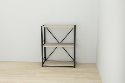 Етажерка 3/60 Ferrum-decor Серії Конект 75x60x28 чорний ДСП Дуб Сонома 16мм (FRD-104257) Етажерка 3/60 Ferrum-decor Серії Конект 75x60x28 чорний ДСП Дуб Сонома 16мм (FRD-104257)