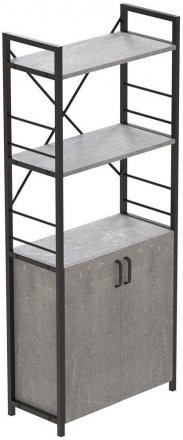 Етажерка 3/60 Ferrum-decor Серії Конект з тумбою 144x60x28 Чорний ДСП Бетон (FRD-104448)