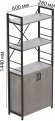 Етажерка 3/60 Ferrum-decor Серії Конект з тумбою 144x60x28 Чорний ДСП Бетон (FRD-104448)