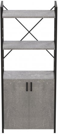 Етажерка 3/60 Ferrum-decor Серії Конект з тумбою 144x60x28 Чорний ДСП Бетон (FRD-104448)
