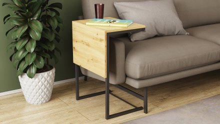 Стіл журнальний приставний Террі Комбо Ferrum-decor 345x662x440 Чорний метал ДСП Дуб Артизан 16 мм (FRD-105141) Стіл журнальний приставний Террі Комбо Ferrum-decor 345x662x440 Чорний метал ДСП Дуб Артизан 16 мм (FRD-105141)