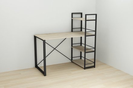 Письмовий стіл Ferrum-decor Серії Конект з етажеркою 75x120x600 чорний ДСП Дуб Сонома 16мм (FRD-104222) Письмовий стіл Ferrum-decor Серії Конект з етажеркою 75x120x600 чорний ДСП Дуб Сонома 16мм (FRD-104222)