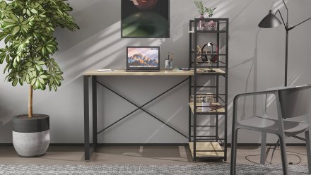 Письмовий стіл Ferrum-decor Серії Конект з етажеркою 75x120x600 чорний ДСП Дуб Сонома 16мм (FRD-104222) Письмовий стіл Ferrum-decor Серії Конект з етажеркою 75x120x600 чорний ДСП Дуб Сонома 16мм (FRD-104222)