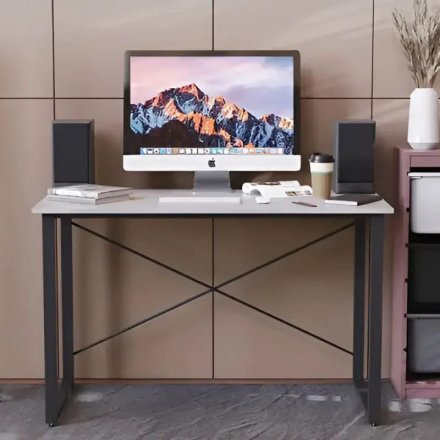 Стіл письмовий Дейв Ferrum-decor 750x1000x600 Чорний метал ДСП Бетон 32 мм (FRD-106437)